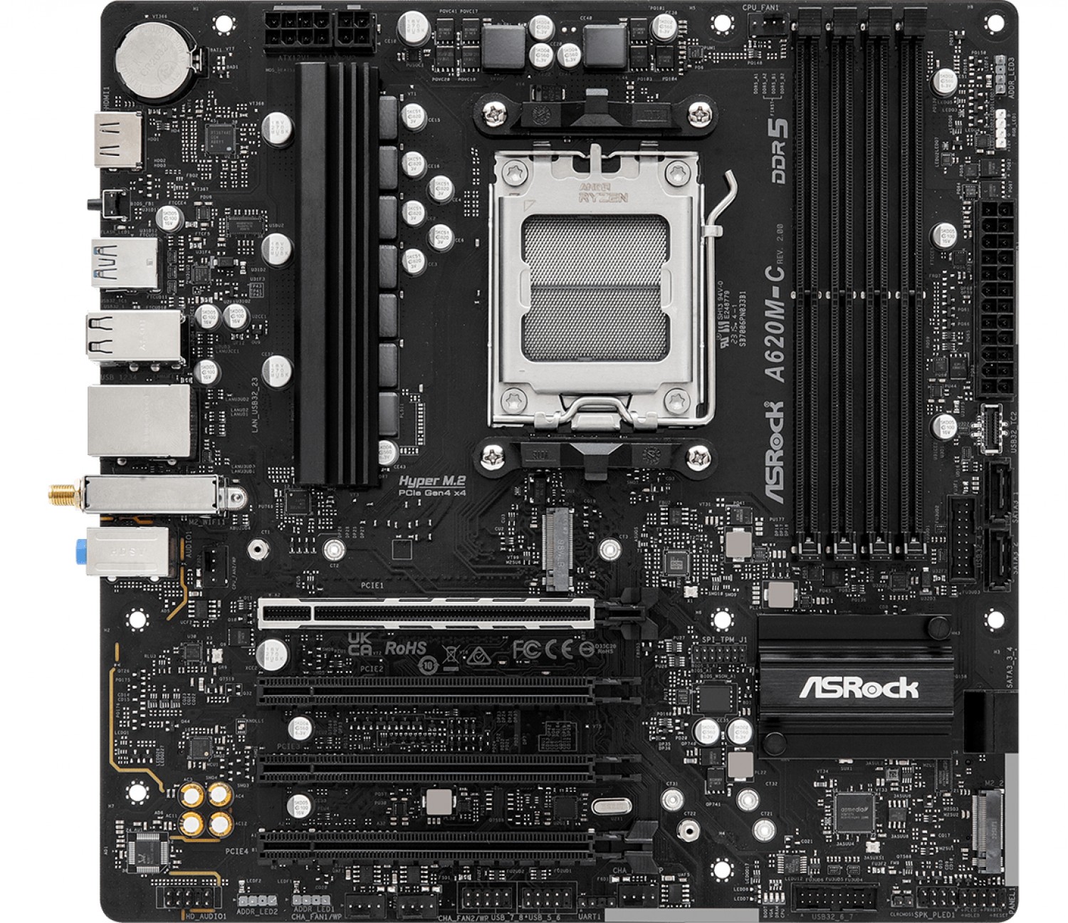 Mother Asrock (am5) A620m-c R2 Wifi-ax+bt (bulk)