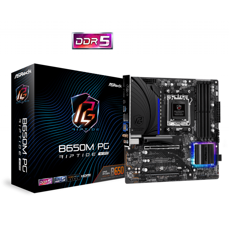 MOTHER ASROCK (AM5) B650M PG RIPTIDE WIFI