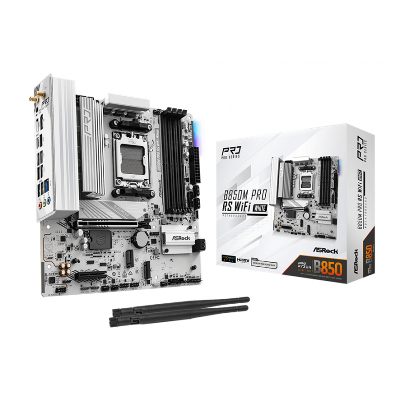 MOTHER ASROCK (AM5) B850M PRO RS WIFI WHITE
