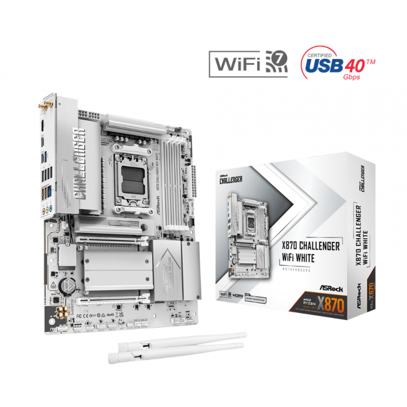 MOTHER ASROCK (AM5) X870 CHALLENGER WIFI WHITE
