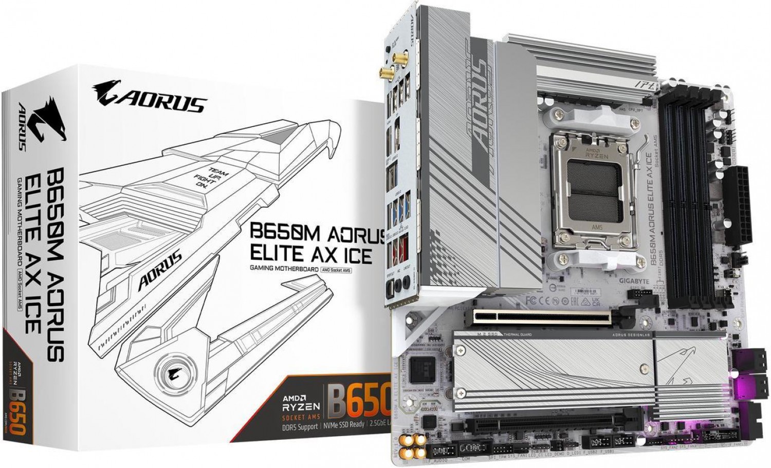 MOTHER GIGABYTE (AM5) B650M A ELITE AX ICE 1.1
