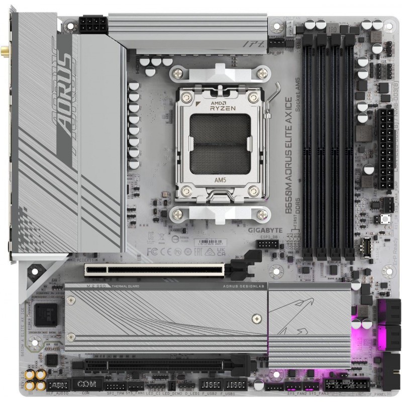 MOTHER GIGABYTE (AM5) B650M A ELITE AX ICE
