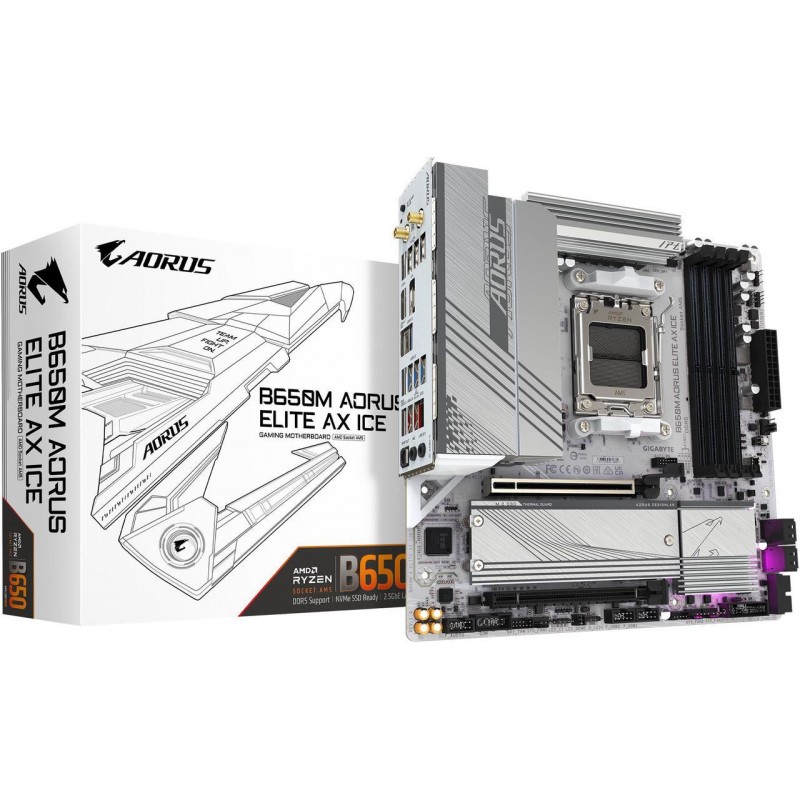 MOTHER GIGABYTE (AM5) B650M A ELITE AX ICE