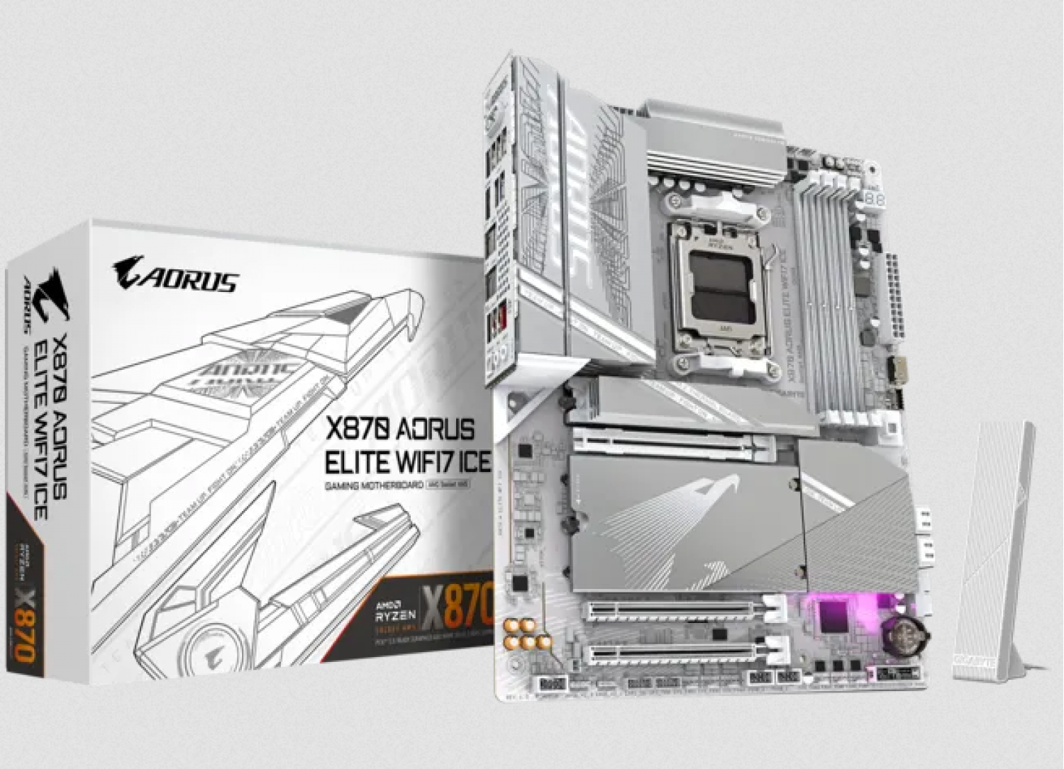 MOTHER GIGABYTE (AM5) X870M AORUS ELITE WF7 ICE