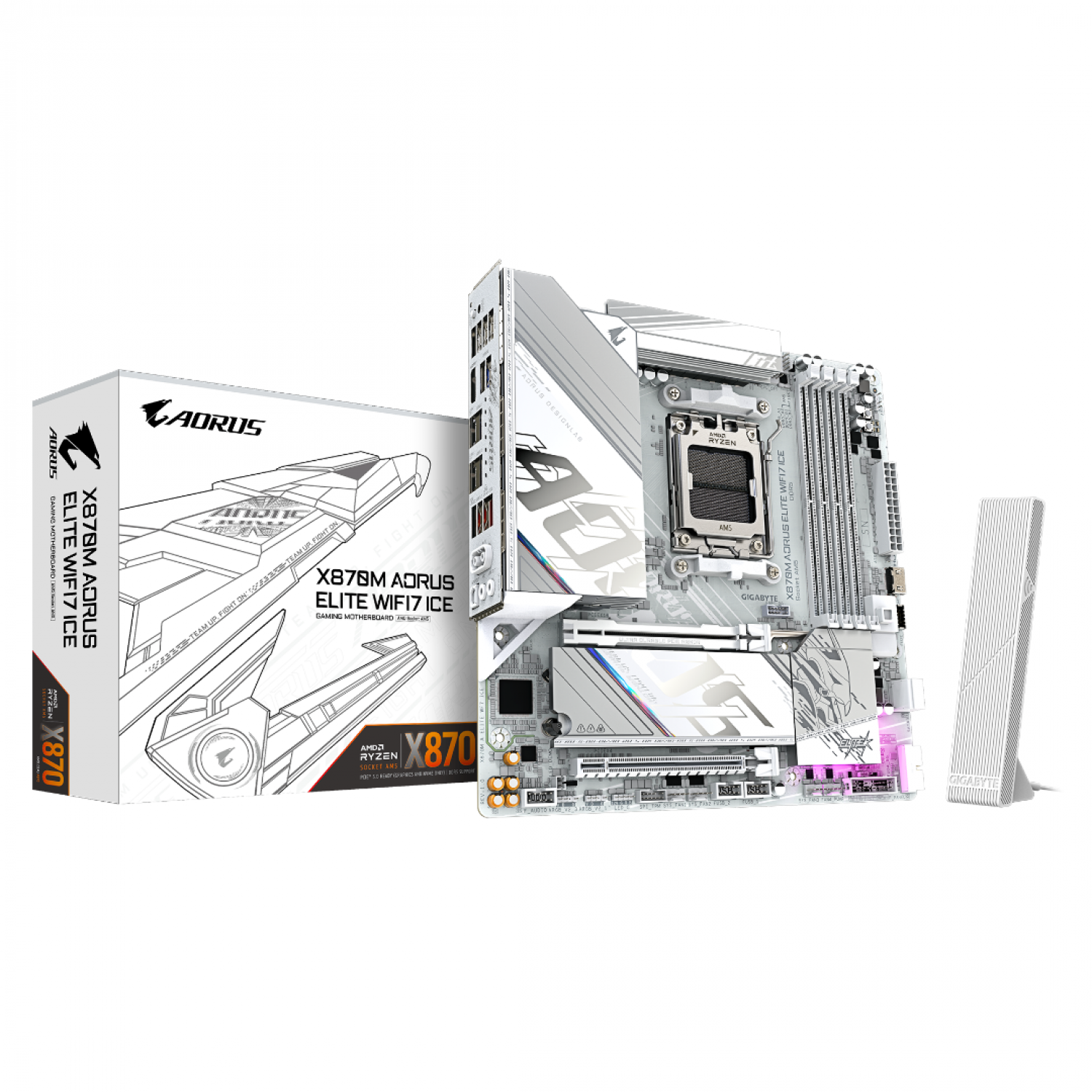MOTHER GIGABYTE (AM5) X870M AORUS ELITE WF7 ICE