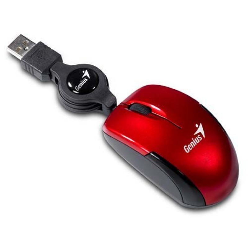 MOUSE GENIUS MICRO TRAV RETRAC RUBY