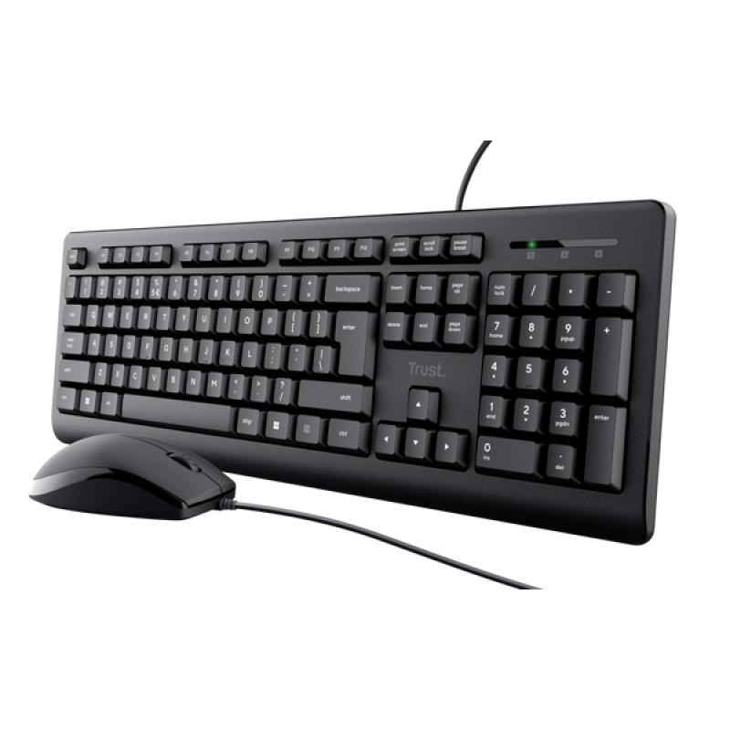 COMBO TECLADO + MOUSE TRUST PRIMO BLACK USB SILENCIOSO