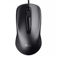 MOUSE TRUST CARVE CON CABLE USB PARA OFICINA NEGRO