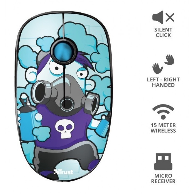 MOUSE TRUST SKETCH SILENT WIRELESS BLUE