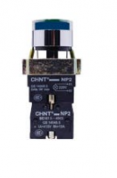NP2-BW3661 24V LED AZUL PULSADOR LUMINOSO DE CUERPO METALICO DE 22 MM AZUL CON LED 24V Y CONTACTO NA