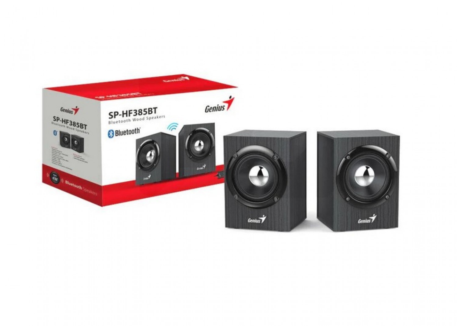 Parlante Genius Sp-hf385bt Madera Black Gray