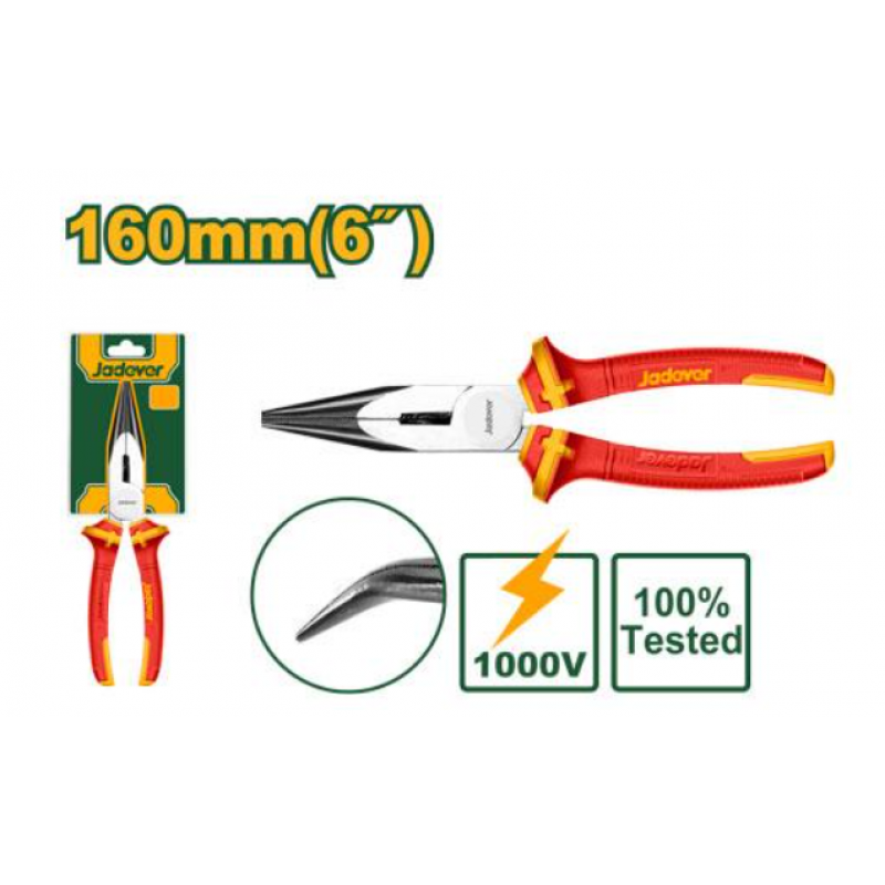 PINZA AISLADA DE PUNTA CURVA: 160MM 6 MÁX TENSIÓN 1000V MANGO AISLADO