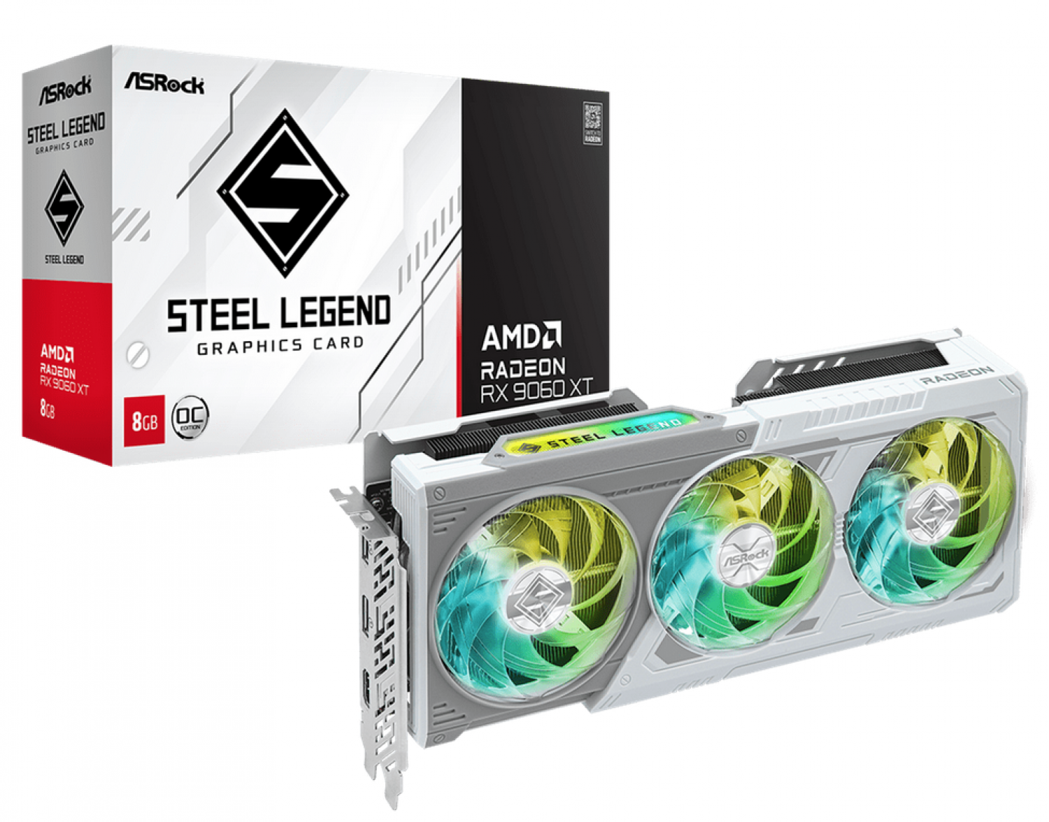 PLACA DE VIDEO ASROCK RADEON RX9060XT 8GB OC STEEL LEGEND WHITE