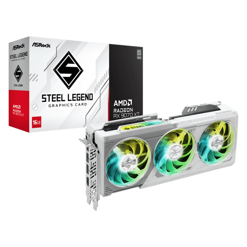 PLACA DE VIDEO ASROCK RX9070XT 16GB STEEL LEGEND DARK