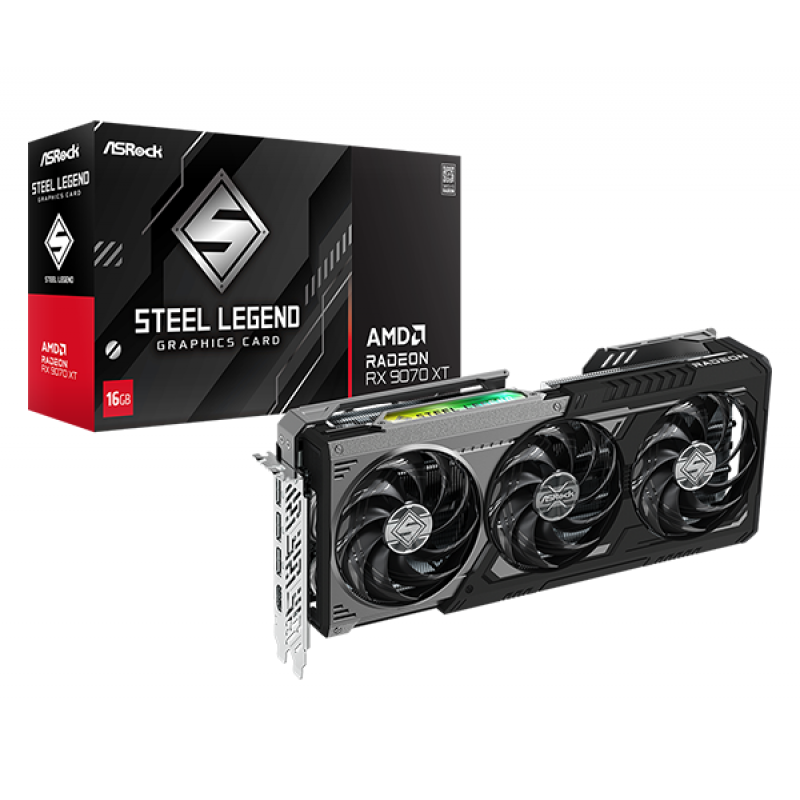 PLACA DE VIDEO ASROCK RX9070XT 16GB STEEL LEGEND DARK PLACA DE VIDEO ASROCK RX9070XT 16GB STEEL LEGEND DARK
