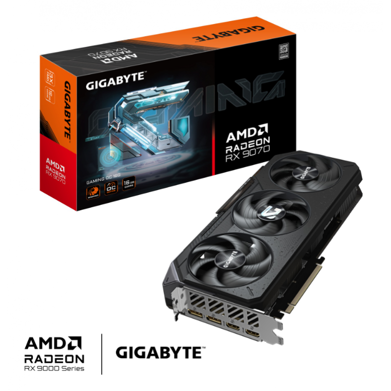 PLACA DE VIDEO GIGABYTE RADEON RTX 9070 GAMING OC 16GB PLACA DE VIDEO GIGABYTE RADEON RTX 9070 GAMING OC 16GB