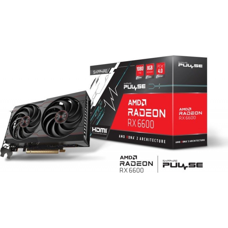 PLACA DE VIDEO SAPPHIRE PULSE RX 6600 GAMING 8GB HDMI TRIPLE DP LITE