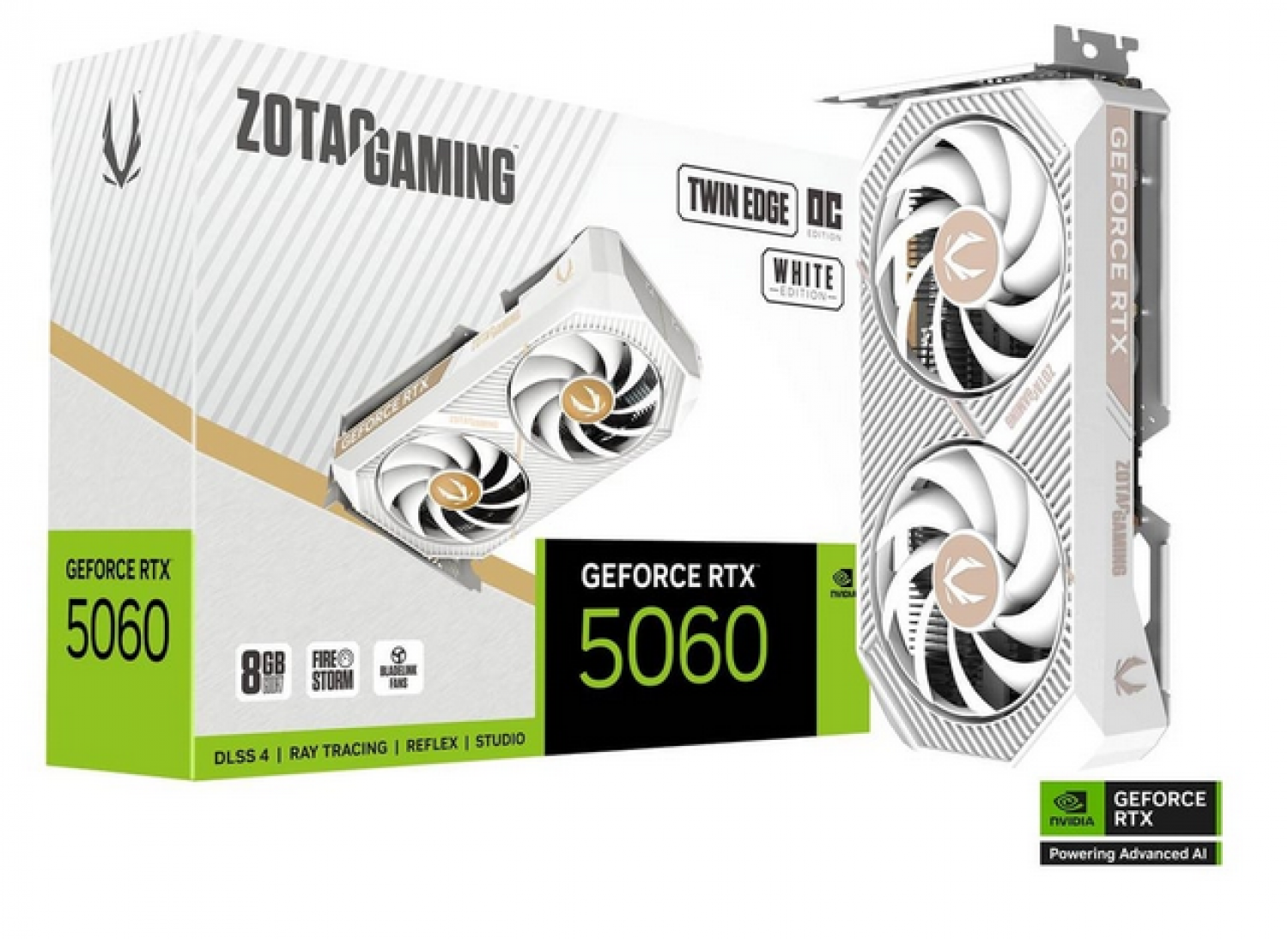 PLACA DE VIDEO ZOTAC GAMING RTX 5060 TWIN EDGE OC WHITE ED 8GB GDDR7