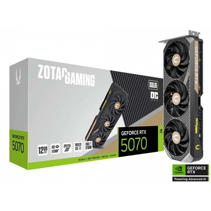 PLACA DE VIDEO ZOTAC RTX 5070 12GB SOLID OC GDDR7