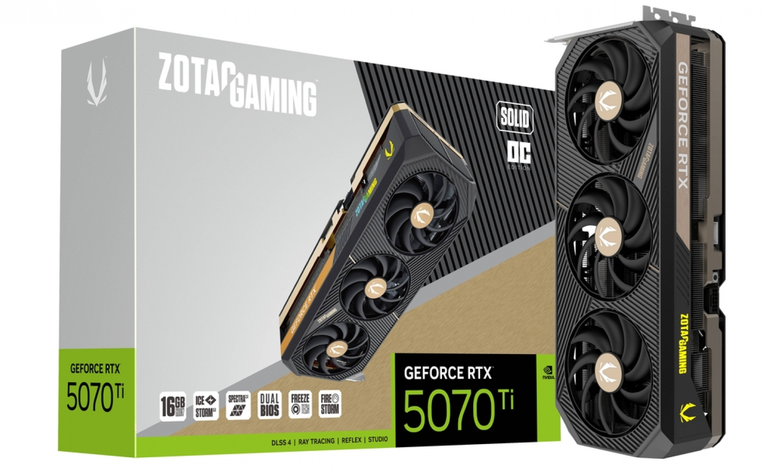 PLACA DE VIDEO ZOTAC RTX 5070TI SOLID OC 16GB GDDR7