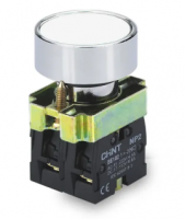 PULSADOR DE CUERPO METALICO DE 22 MM BLANCO CON CONTACTO NA