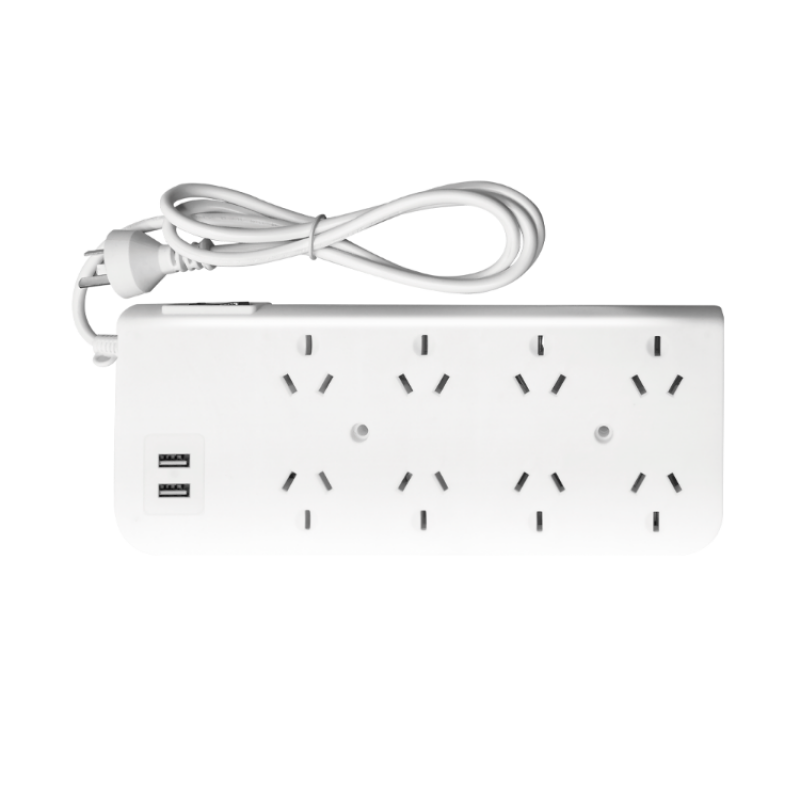 PX8B-2USB-3 PROLONGADOR MULTIPLE 8 TOMAS+2USB BLANCO 3MT 3X0.75MM 250V 2200W MAX PROTECTOR TERMICO