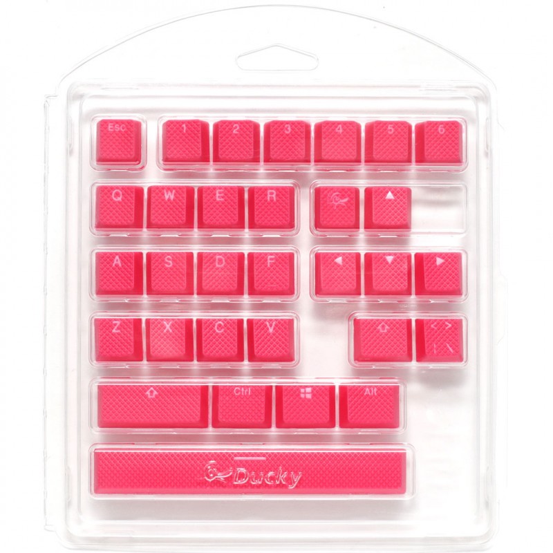 SET 31 TECLAS DUCKY GOMA TRASLUCIDAS ROJAS RED