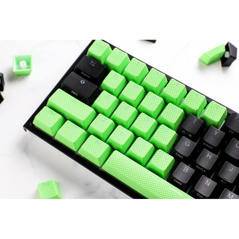 SET 31 TECLAS DUCKY VERDE GOMA RUGOSAS GAMER TRASLUCIDAS