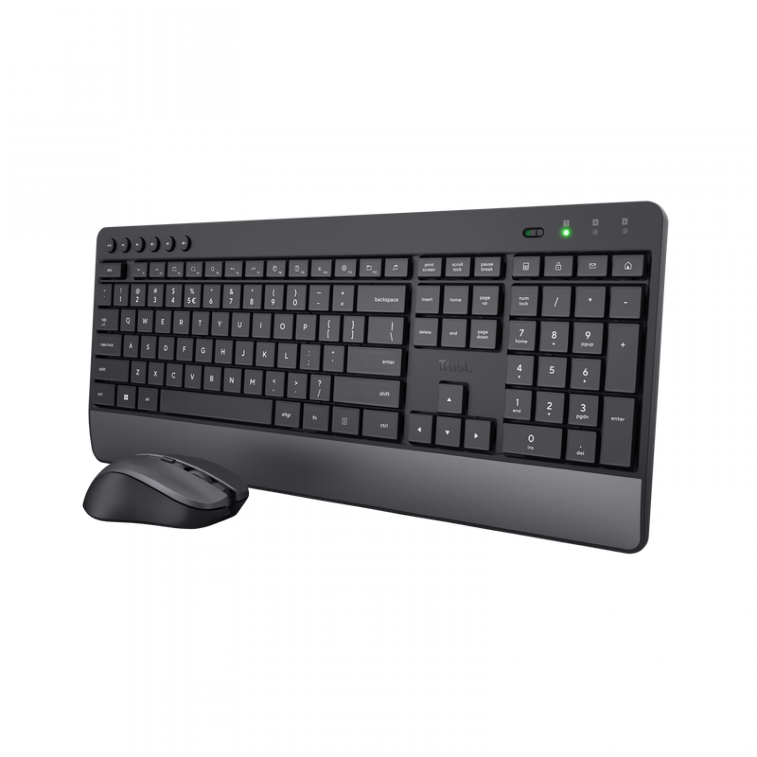 SET Inalámbrico Trust Trezo Teclado Ultracómodo + Mouse Silencioso Negro