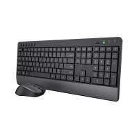 SET INALÁMBRICO TRUST TREZO TECLADO ULTRACÓMODO + MOUSE SILENCIOSO NEGRO