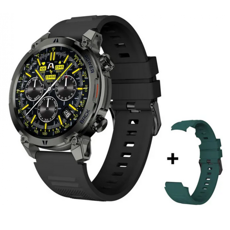 SMARTWATCH ARGOMTECH C70 BLACK ALUMINIUM 2 STRAPS INCLUIDED BLACK Y GREEN 1.39 DISPLAY