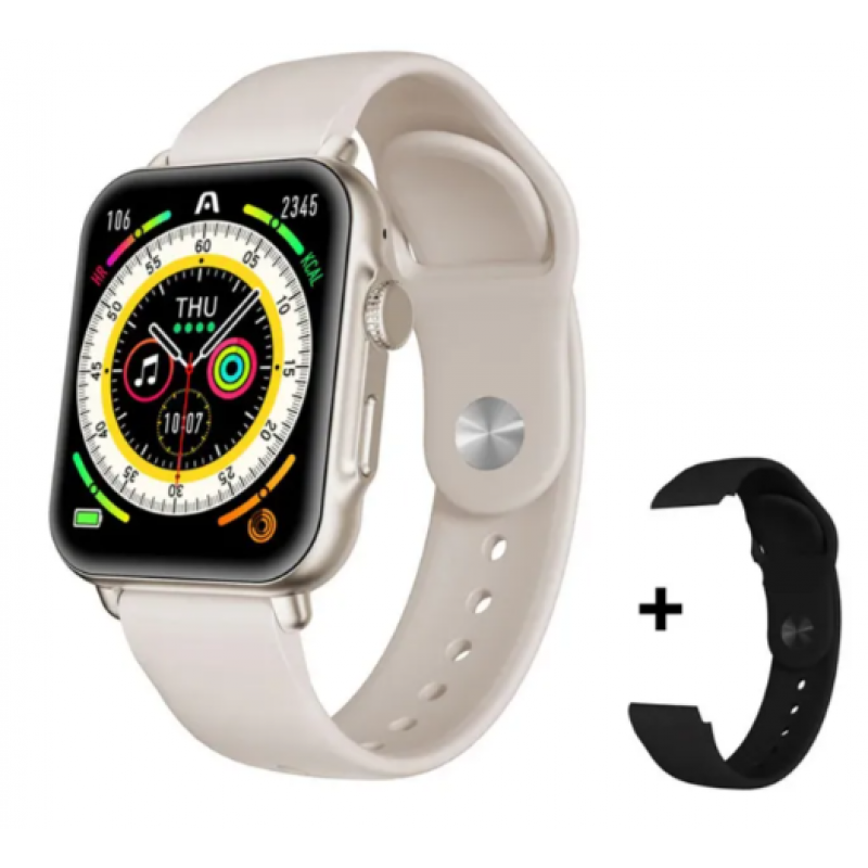 SMARTWATCH ARGOMTECH S55 ASTRAL BEIGE ALUMINIUM 2 STRAPS INCLUIDED BLACK Y BEIGE 1.96 IPS DISPLAY
