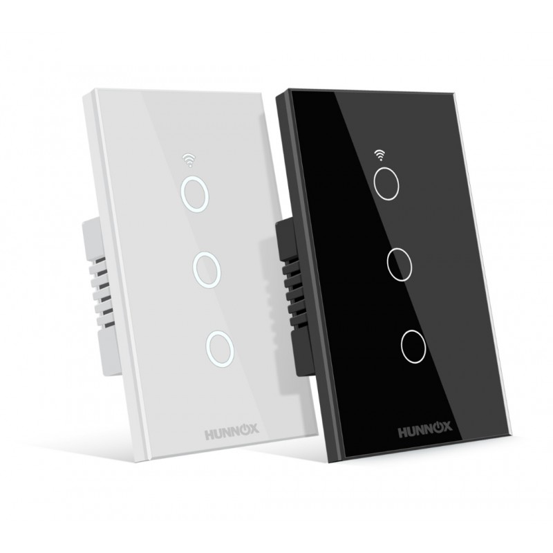 TECLA HUNNOX SMART TACTIL 3 CANALES BLANCO
