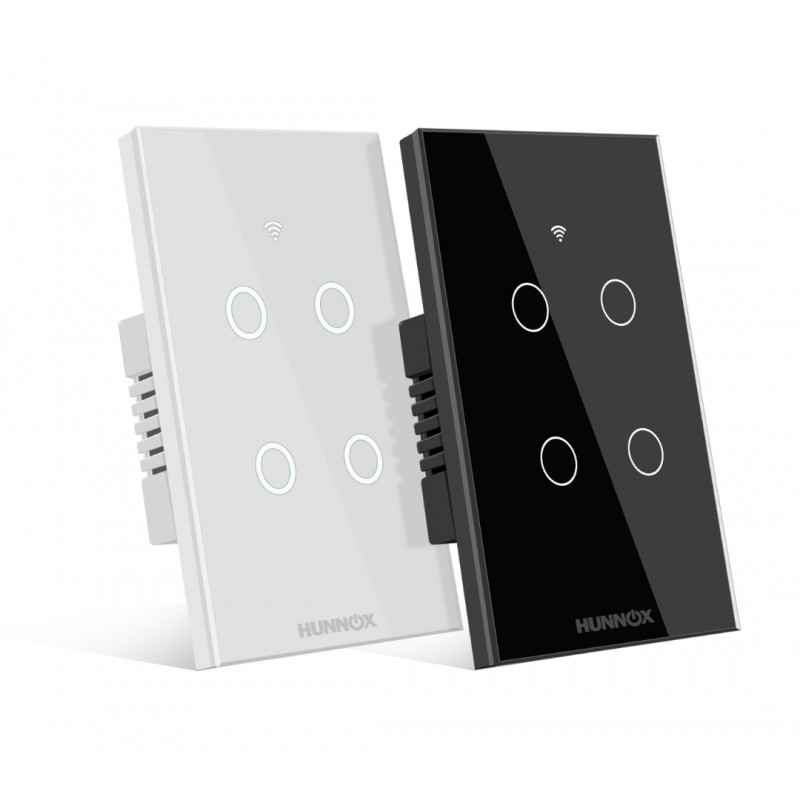 TECLA HUNNOX SMART TACTIL 4 CANALES BLANCO