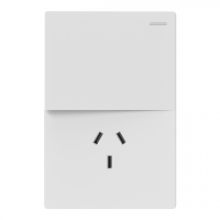 TECLA Y TOMACORRIENTE MILAN BLANCO MACROLED, 1 CANAL, AC 250V, 10A MAX. BASTIDOR METALICO