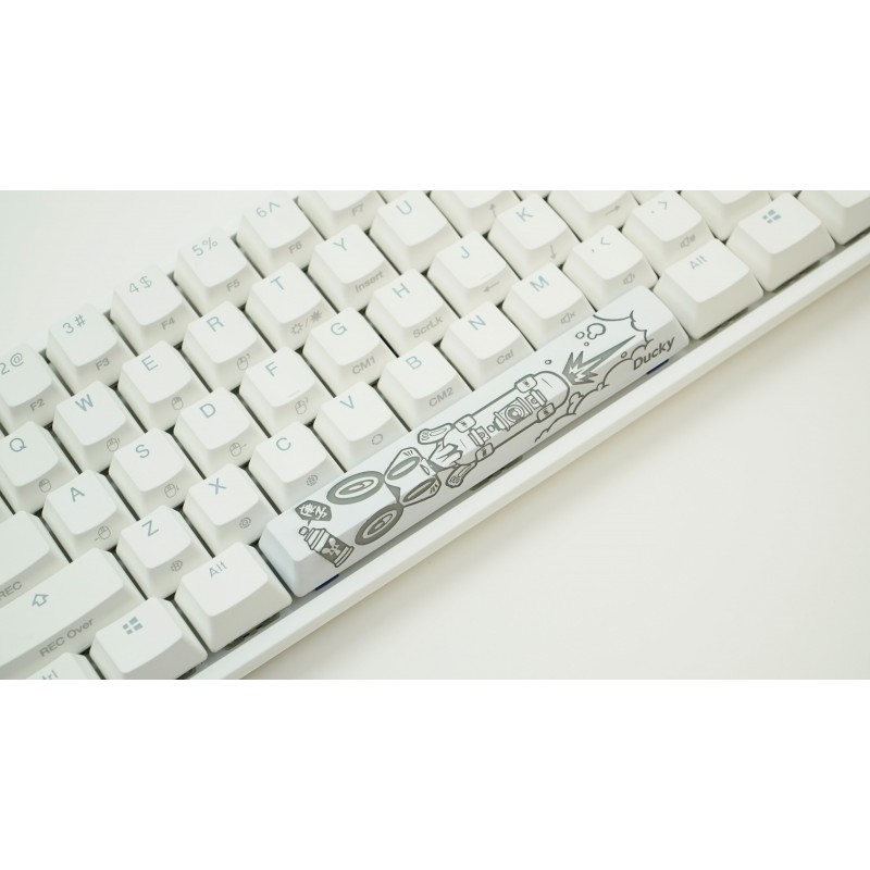 TECLADO GAMER DUCKY ONE 2 MINI PURE WHITE RGB VERSION GAMING CHERRY MX RED DOUBLE-SHOT PBT MECANICO