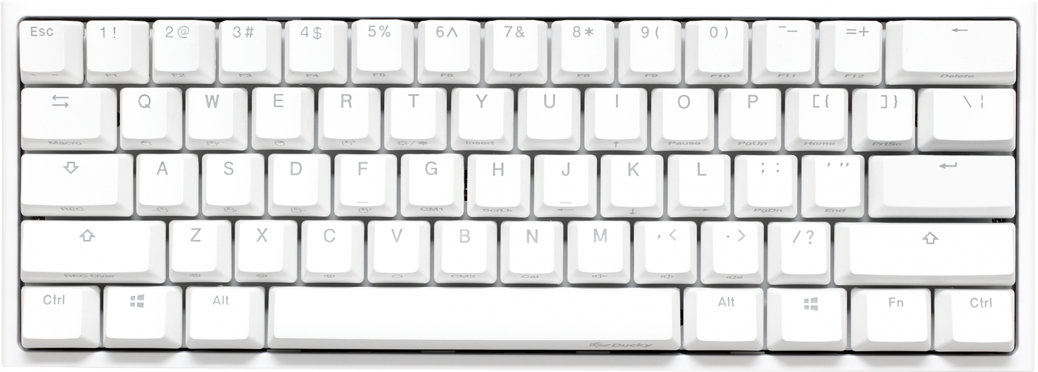 Teclado Gamer Ducky ONE 2 Mini RGB Cherry MX Brown DOUBLE-SHOT PBT Mecanico White ISO Español