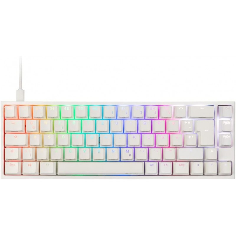 TECLADO GAMER DUCKY ONE 2 SF RGB WHITE SPEED ABS 65 MECANICO