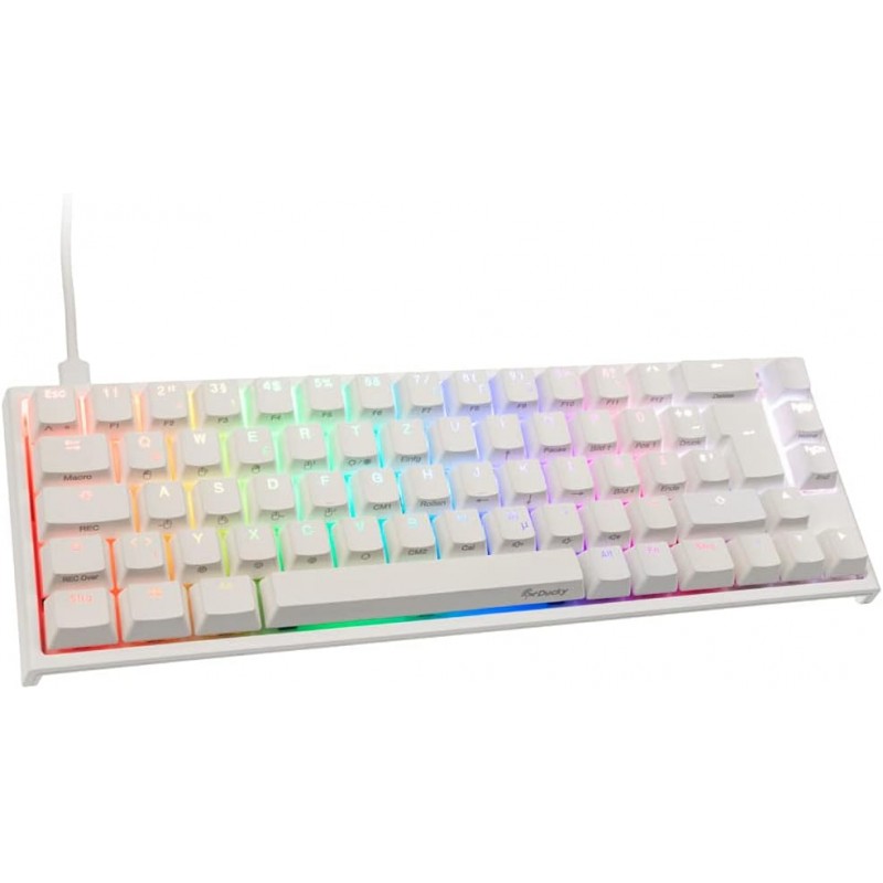 TECLADO GAMER DUCKY ONE 2 SF RGB WHITE SPEED ABS 65 MECANICO