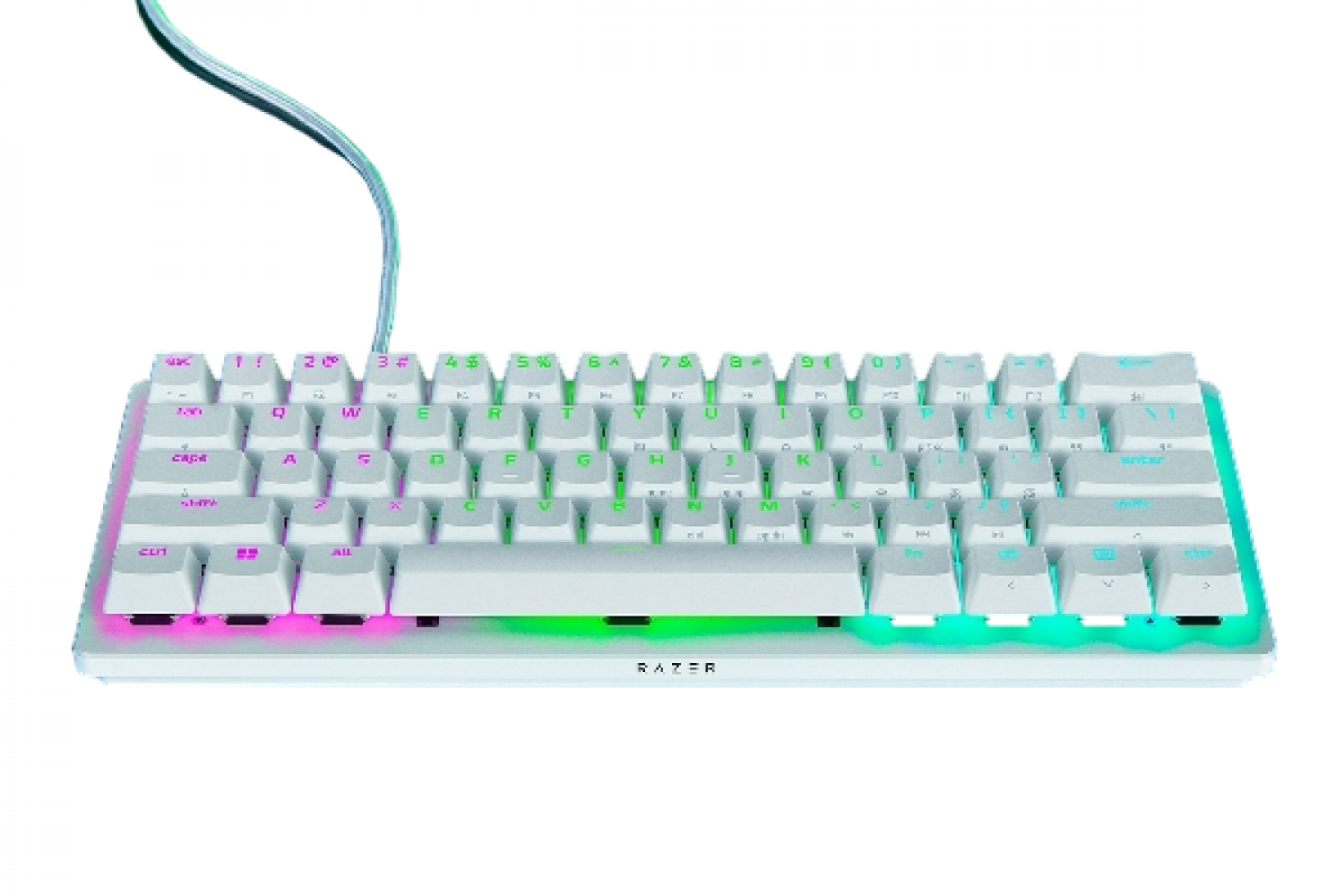 TECLADO GAMER RAZER HUNTSMAN V3 PRO MINI WHITE 60 ANALOGO