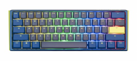 TECLADO MECANICO DUCKY ONE 3 DAYBREAK MINI TECLAS AZULES INTERRUPTOR MARRON INGLES PBT DOBLE DISPARO SIN COSTURAS