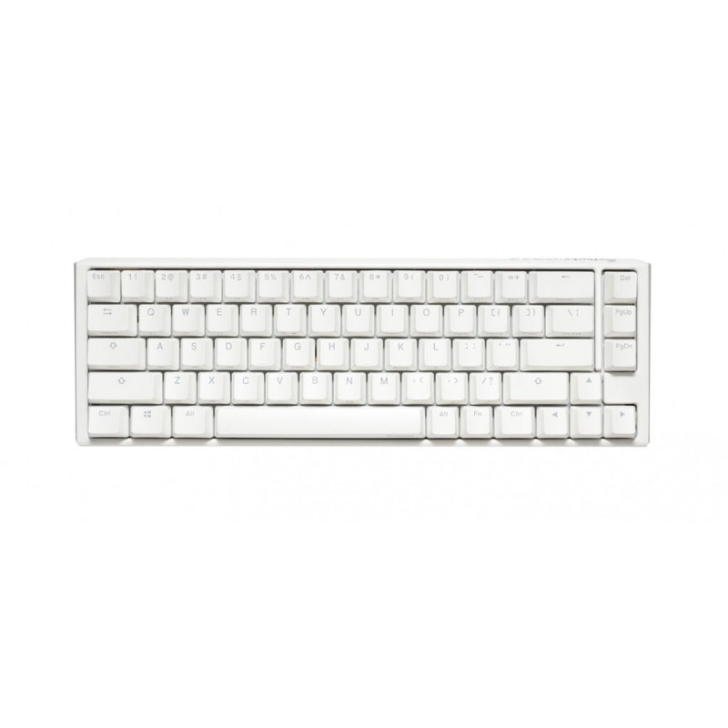 TECLADO MECANICO DUCKY ONE 3 SF TECLAS BLANCAS INTERRUPTOR MARRON INGLES PBT DOBLE DISPARO SIN COSTURAS