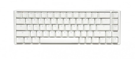 TECLADO MECANICO DUCKY ONE 3 SF TECLAS BLANCAS INTERRUPTOR MARRON INGLES PBT DOBLE DISPARO SIN COSTURAS