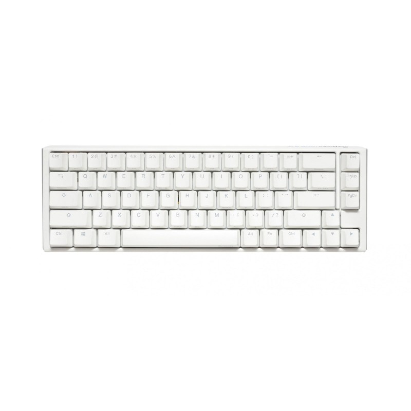 TECLADO MECANICO DUCKY ONE 3 SF TECLAS BLANCAS INTERRUPTOR ROJO INGLES PBT DOBLE DISPARO SIN COSTURAS ESTUCHE SUPERIOR BLANCO ESTUCHE INFERIOR BLANCO
