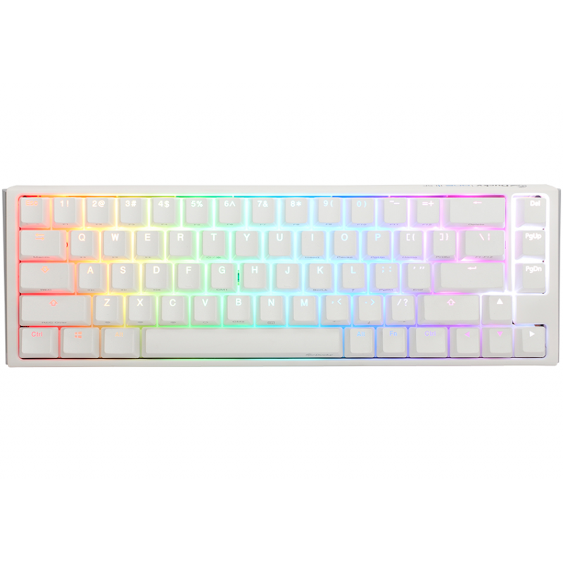 TECLADO MECANICO DUCKY ONE 3 SF TECLAS BLANCASINTERRUPTOR NEGRO INGLES PBT DOBLE DISPARO SIN COSTURAS ESTUCHE SUPERIOR BLANCO ESTUCHE INFERIOR BLANCO