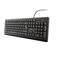 TECLADO TRUST PRIMO SILENCIOSO Y RESISTENTE A SALPICADURAS USB NEGRO