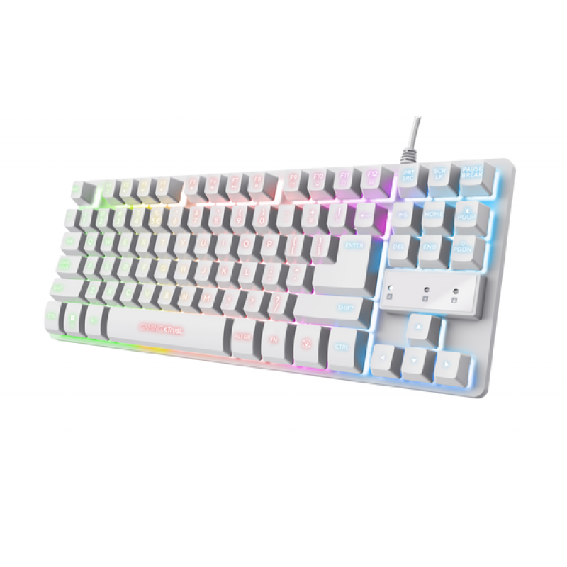 TECLADO TRUST THADO TKL ES WHITE GXT833W