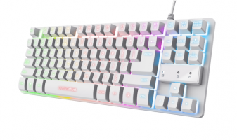 TECLADO TRUST THADO TKL ES WHITE GXT833W