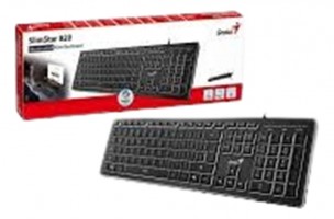 TECLADO USB GENIUS SLIMSTAR 820 RETROILUMINADO BLACK