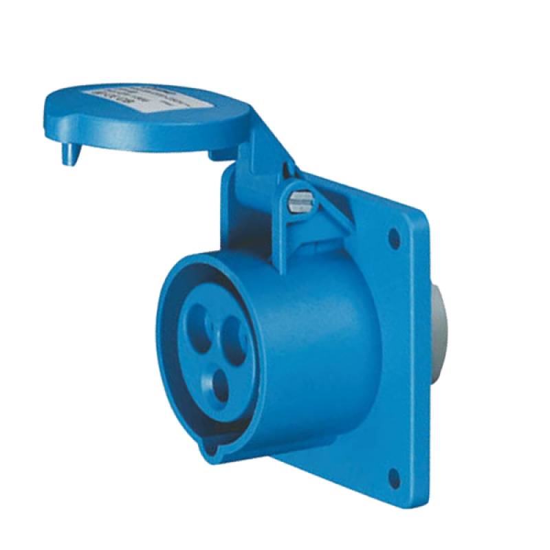 TOMA EMPOTRAR 1P+N+T, 6H, 32A, 220V, IP44, AZUL, INTECK